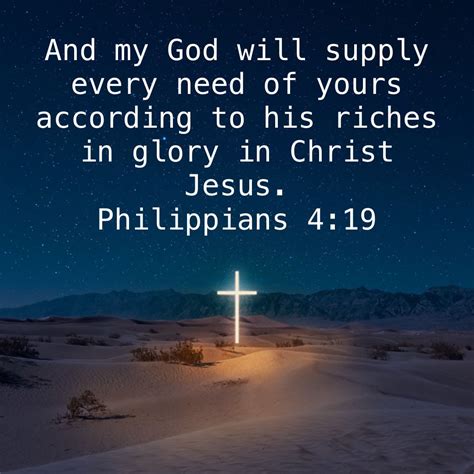 Philippians 4 19 and my god will supply every need of yours according ...
