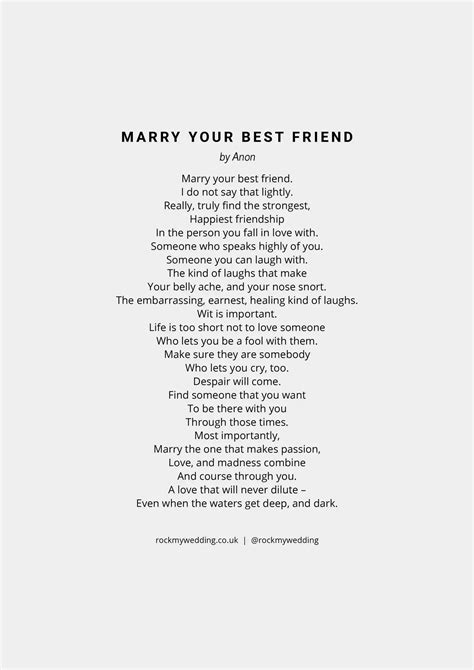 Marriage readings | Speech for wedding best friends, Marry your best ...