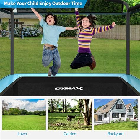 Buy GYMAX 6FT Kids Trampoline with Swing, ASTM Approved Rectangle ...