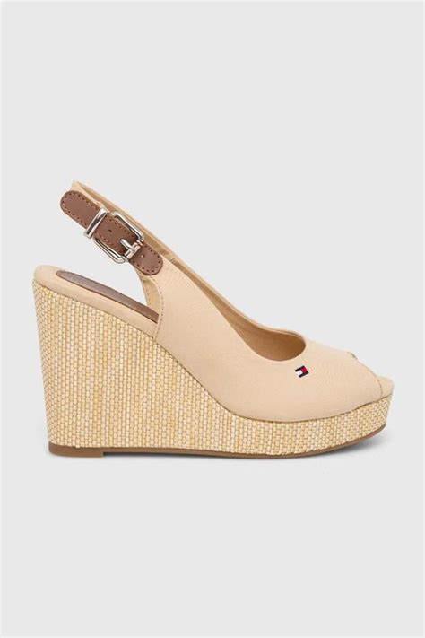 Tommy Hilfiger sandały ICONIC ELENA SLING BACK WEDGE damskie kolor ...