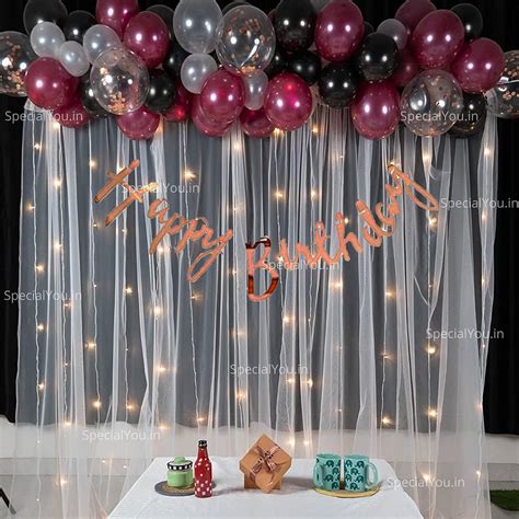 SpecialYou.in Birthday Maroon and black Decoration DIY Combo Kit with ...