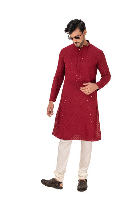 Geometric Chikankari Embroidered Kurta Set – Indiecraft
