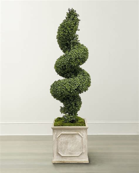 Winward Home Faux Boxwood Spiral Topiary Plant in Planter, 78"T ...