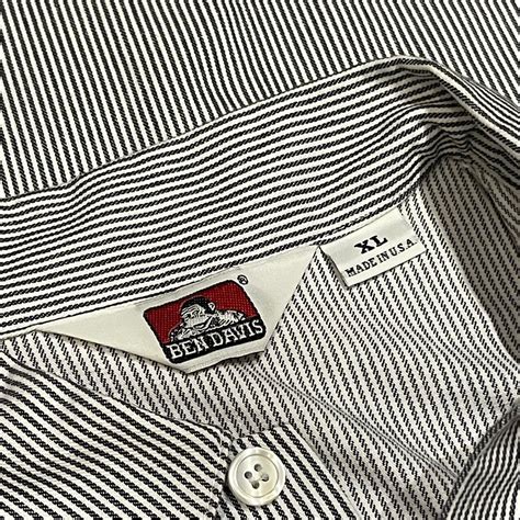 ”BEN DAVIS” Hickory Stripe Work Shirts | Pigsty Harajuku