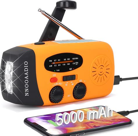 Wind Up Solar Radio, Portable Hand Crank Dynamo AM/FM Emergency Weather ...