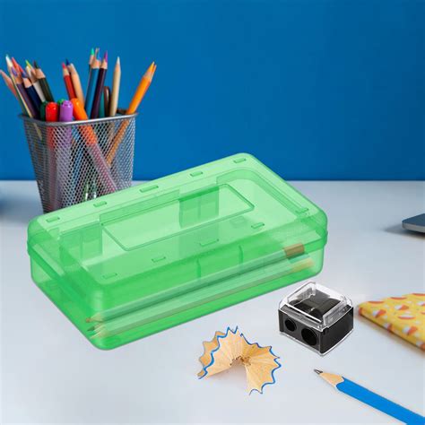 Coollooc Pencil Case With Pencil Sharpener, Large Hard Pencil Box Bulk ...