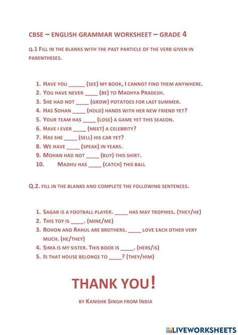 Image result for 4th Class English Worksheet