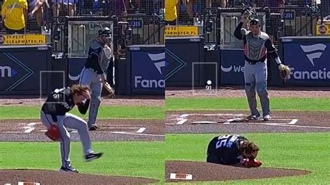Accidental Headshot! Nick Fortes Accidentally Nails Marlins' Teammate ...