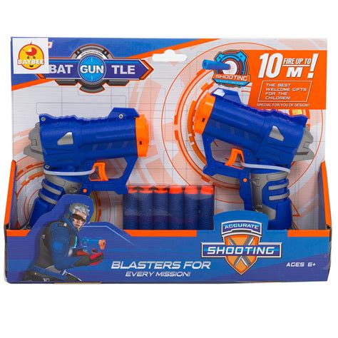 BAYBEE Funbee N-Strike Elite Jolt Dual Blaster Soft Foam Bullets Pull ...