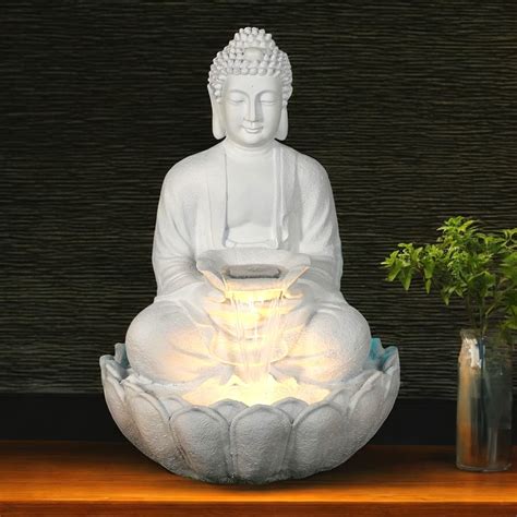 Swadeshi Decors Resin, Fibreglass 3 Feet Large Kamal Buddha Water ...