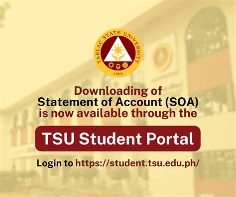 Printing of Statement of Account (SOA) through the TSU Student Portal ...