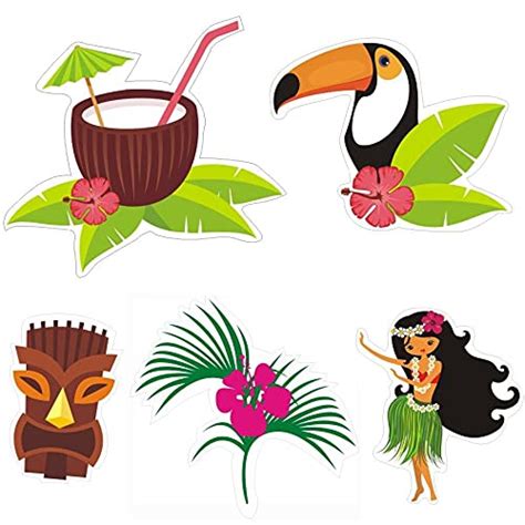 Pretty Ur Party Hawaiian Theme Paper Cutouts for Birthday Parties ...