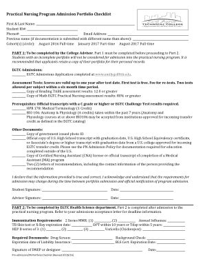 Fillable Online emilygriffith Practical Nursing Program Admission ...