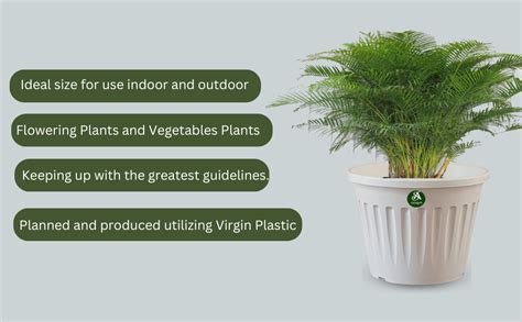 SAI Agro 16 Inch White Flower Pot Pack of 5 - Indoor and Outdoor Use ...