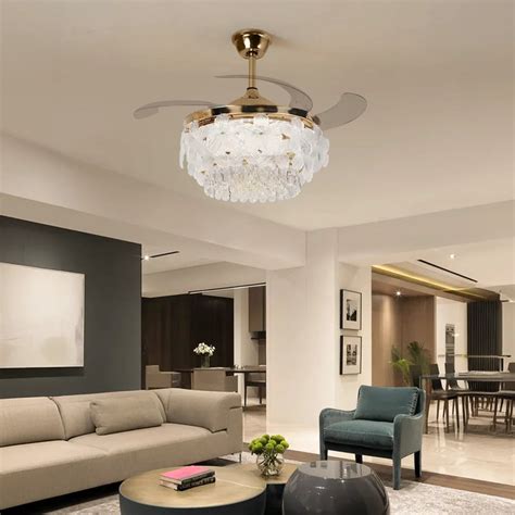 Florette Crystal Chandelier Fan with Remote Control – Luxury LED ...