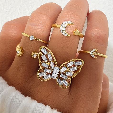 5piece Butterfly Set Rings – The Elite Gallery - by Viexta