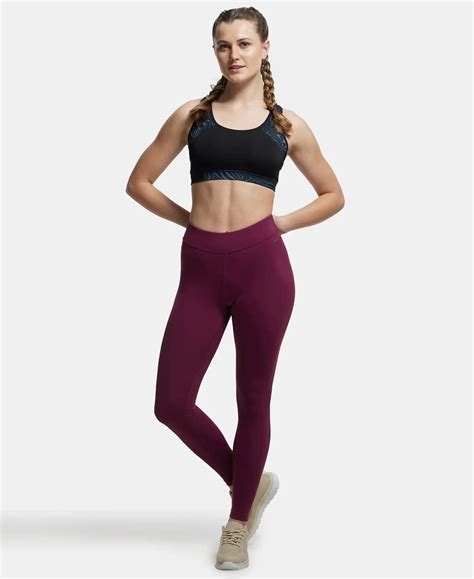 Buy Microfiber Elastane Performance Leggings with Elasticated Waistband ...