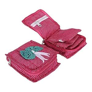 Kuber Industries Jewellery Kit | Cotton Bow Dot Print Travel Kit | 5 ...