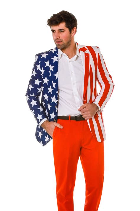 Introducing the Tommy J American Flag Blazer by Shinesty. This red ...