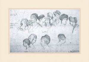 Sketch of Hairstyles From Ancient Sculptures Fine Art Print - Alma ...