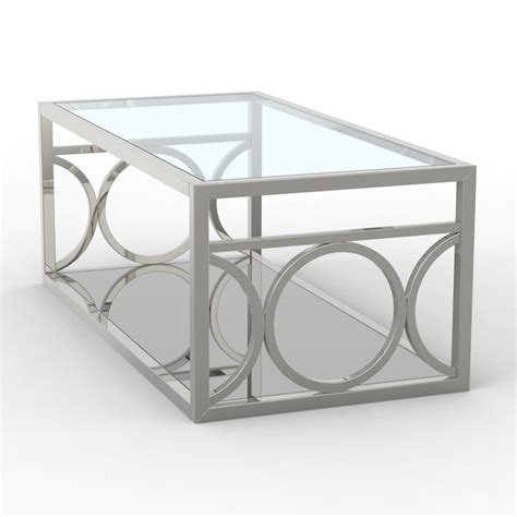 Matrix Decor Modern Glass Chrome 23-in W x 18-in H Coffee Table in the ...