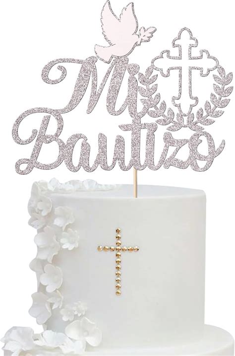 YCTHUNFISH 1 Pack Spanish Mi Bautizo Cake Topper Glitter Cross India | Ubuy