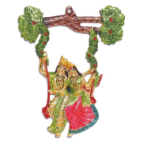 Buy LABHCART Metal Radha Krishna Wall Hanging for Entrance Showpiece ...