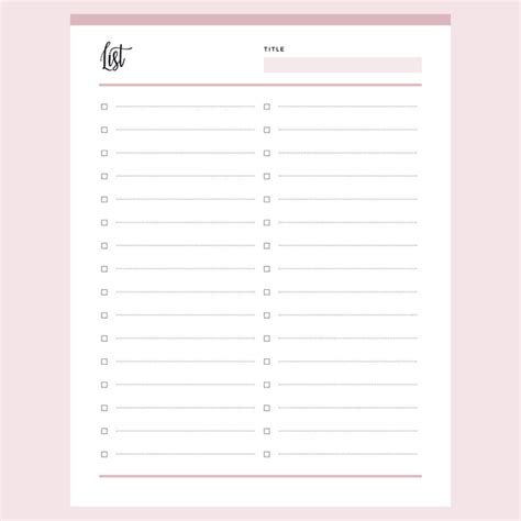 Image result for Printable List