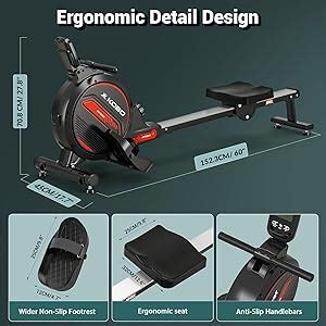Kobo Rowing Machine for Home Gym with 3KG Flywheel, 120KG Max User ...