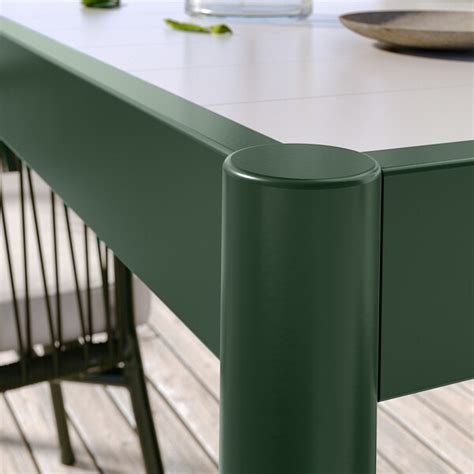 SEGERÖN table and 4 chairs with armrests, outdoor dark green/Frösön ...
