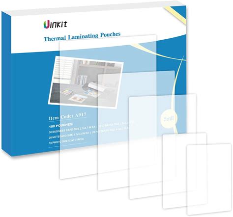 Uinkit Thermal Laminating Pouches Variety Pack Small Size 5mil ...
