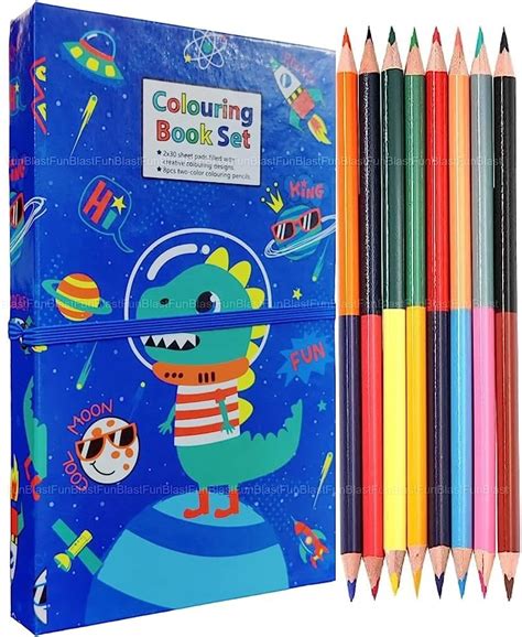 EXTRAPOSH Dinosaur Theme Cartoon Coloring Book 8 Double Side Color ...