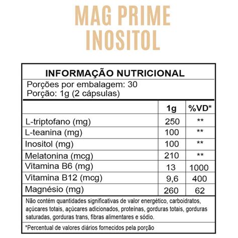 Fitoprime Suplemento Em Cápsulas De Magnésio Inositol L-triptofano L ...