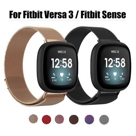 Fitbit Versa 3 Strap Fitbit Sense Watchband Milanese Stainless Steel ...