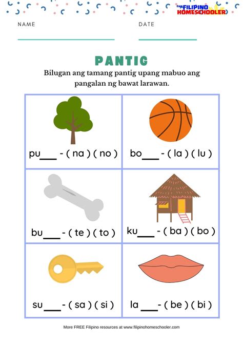 Image result for Tagalog Words Worksheet