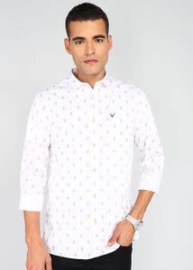 Allen Solly Men Printed Casual Cream Shirt - Buy Allen Solly Men ...