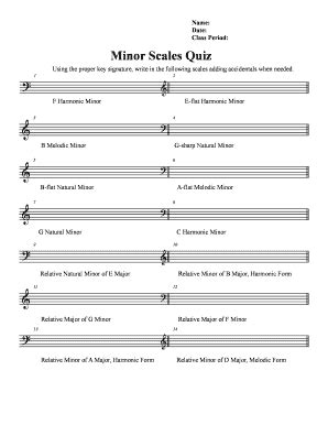 Minor Scales Quiz - American Fork High School Choirs - Afchoir - Fill ...