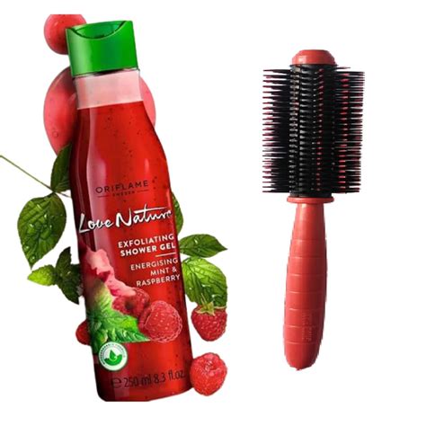 Buy Exfoliating Shower Gel Energising Mint & Raspberry 250ml and Round ...