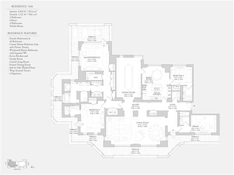 The Carlton House Three Bedroom Two Bathroom Apartment Floor Plan - New ...