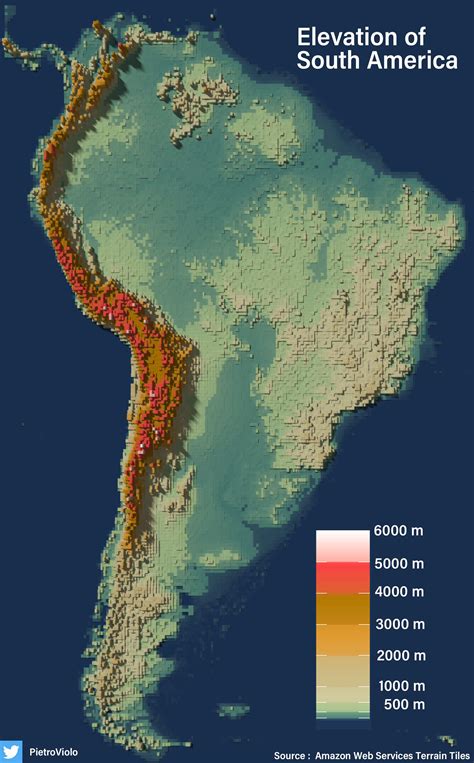 [OC] Elevation of South America : dataisbeautiful