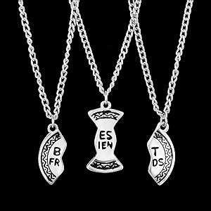 Mahi Rhodium Oxidised Plated Best Friends Forever Carving Unisex ...