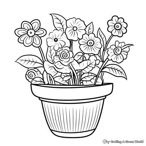 Flower Pot Coloring Pages - Free & Printable!