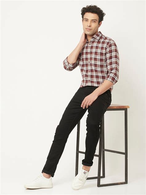 Brown Shirt in Tartan Checks – Crimsoune Club