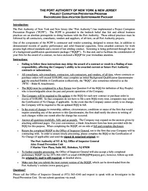 2010-2026 Form NY NJ Porth Authority BQQ Package - Fill Out, Sign ...