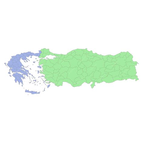 Premium Vector | High quality political map of Greece and Turkey with ...