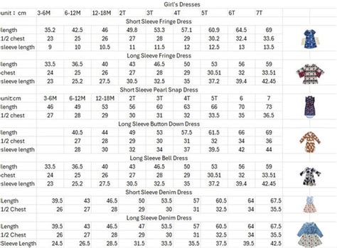 Image result for Girls Dress Size Chart