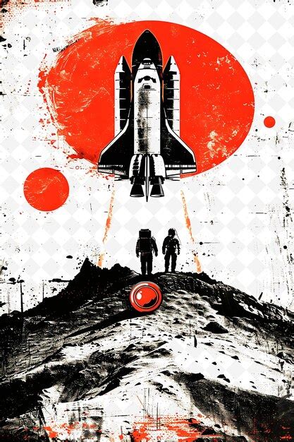 Candidate meeting with astronauts with red campaign button s png flat ...