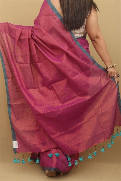 Elegant Pink Bengal Saree