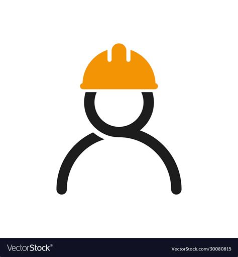 Worker icon stylized logo construction Royalty Free Vector