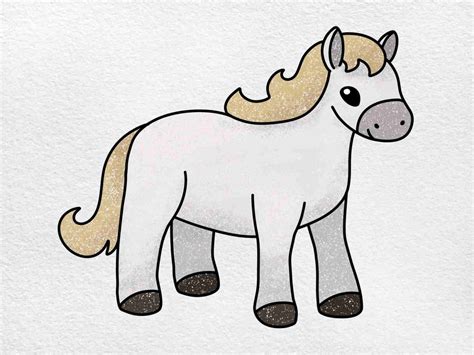 Easy Cute Horse Drawing - HelloArtsy
